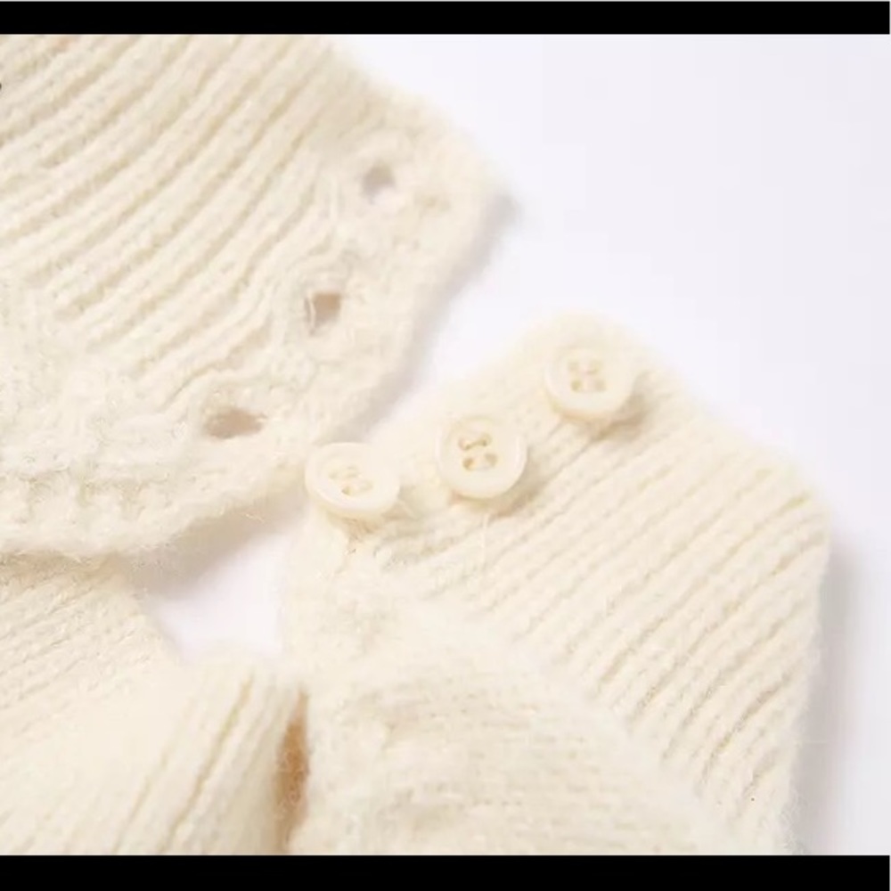 Dreamy Cable Knit Cream Open Back Sweater Dress - Picture 11 of 15